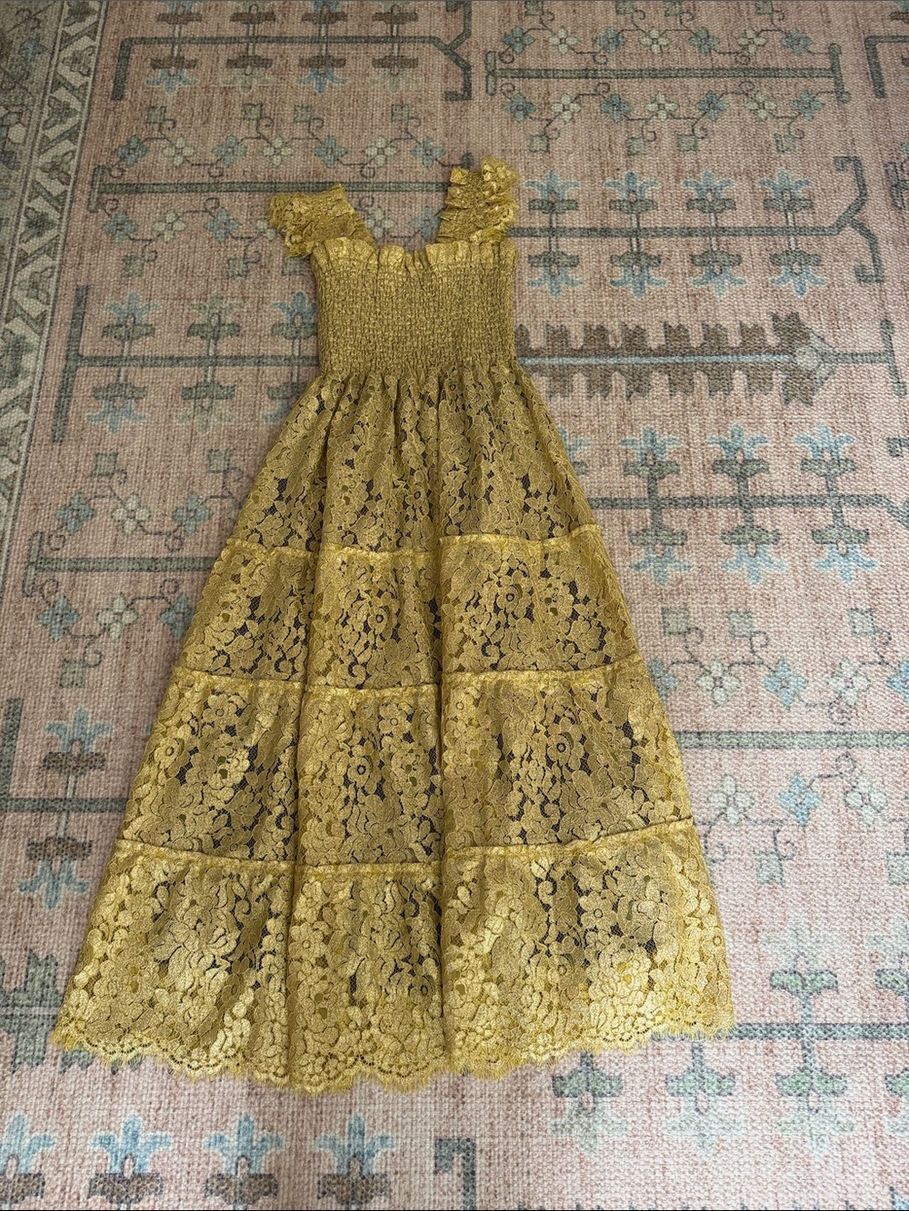 Hill House Collector’s Edition Gold Lace Ellie Nap Dress Size XS | NWOT - Picture 3 of 4